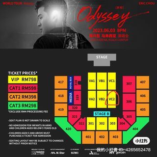Eric chou concert Malaysia vip ticket