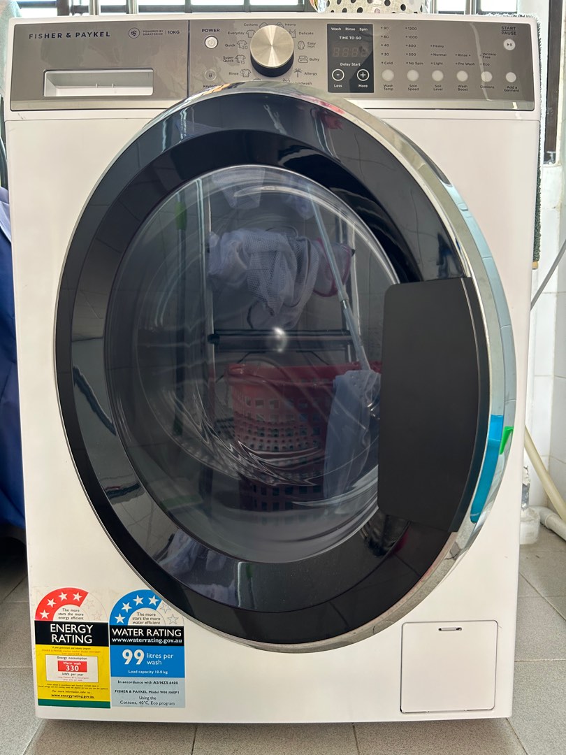 Fisher & Paykel front load washer 10kg capacity, TV & Home Appliances