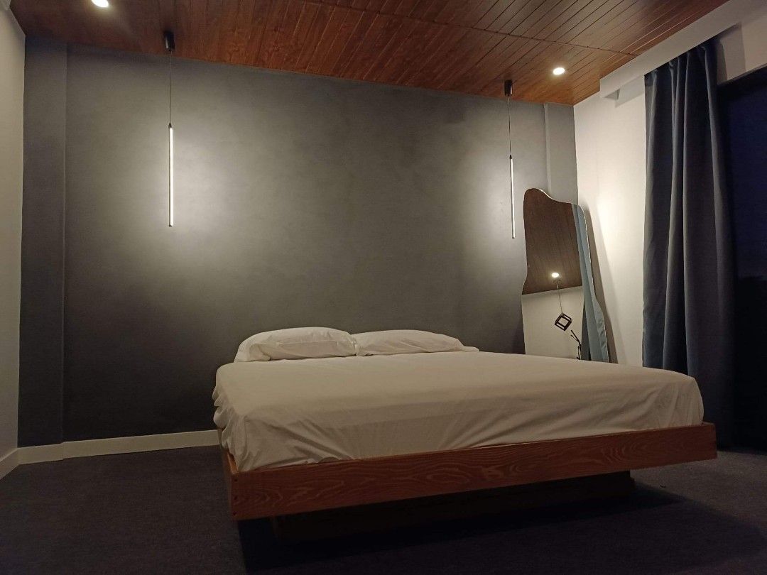 FLOATING BED NO HEADBOARD (SINGLE DOUBLE FULL DOUBLE QUEEN KING SIZE AVAILABLE) (Category: Bed Frames & Mattresses) located in General Trias. Submitted by jameswoodlike (Listing ID 1221576468, Image 2). Description: Made to order 1-2 wks lead time Single - 7700 with varnish / woodstain Double - 8100 Full Double - 8300 Queen - 8500 King - 9000 James woodlike furniture shop Loc: Imus cavite.