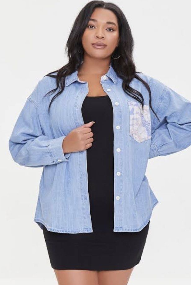 Forever 21 plus 2025 size denim shirt