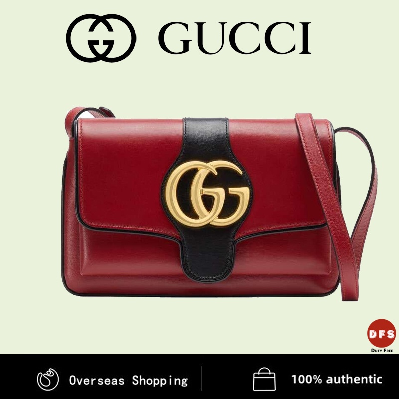 Gucci Arli 550129 Double G Small Shoulder Bag Red and Black Color
