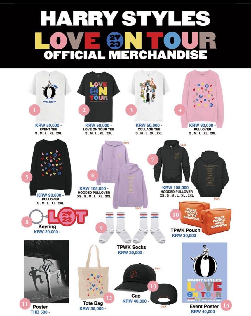 Harry Styles Love on Tour Collage Tee Shirt Merch