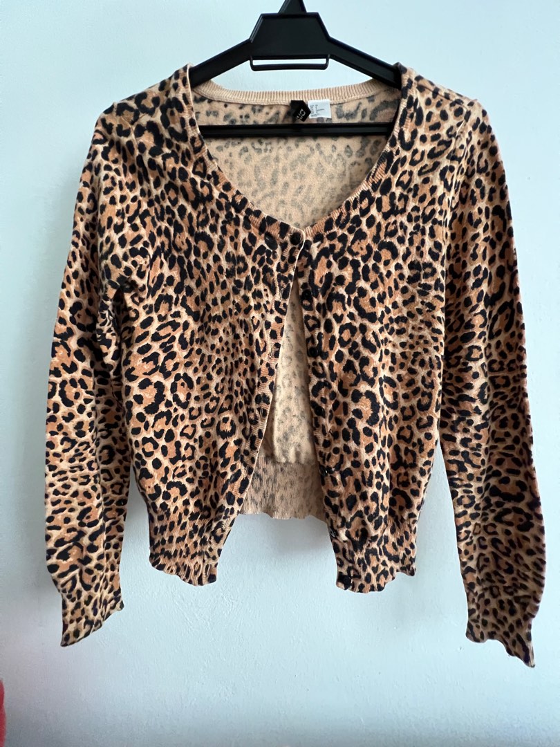 H&m leopard cardigan hotsell
