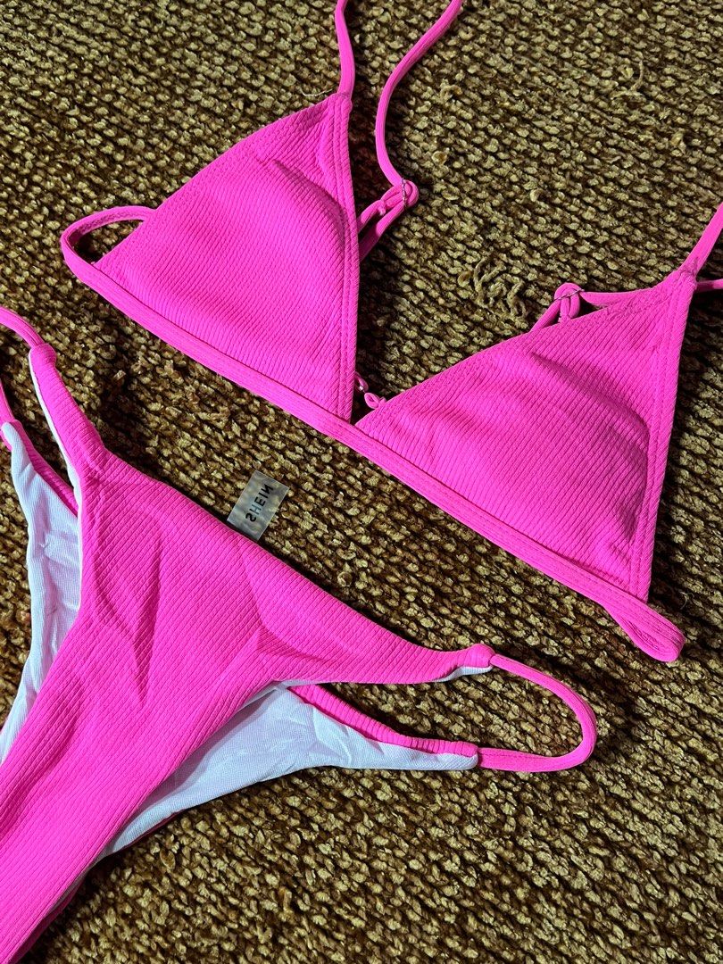 Hot Pink twopiece bikini (Triangle style) on Carousell