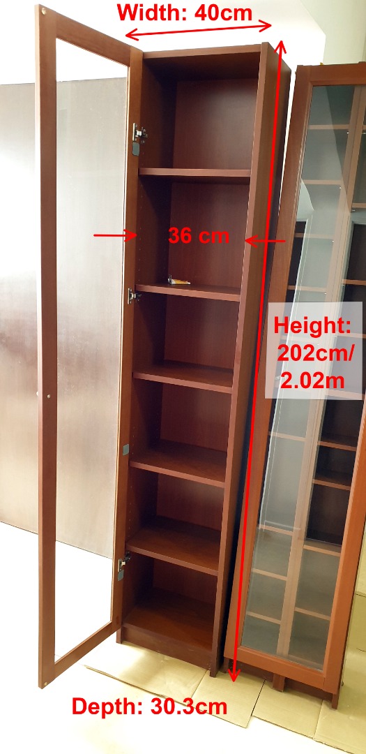 Ikea Billylike Shelf/Bookcase with Glass Door, Furniture & Home Living