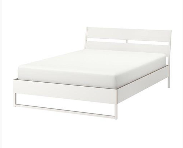 IKEA TRYSIL Queen bed frame white, Furniture & Home Living, Furniture