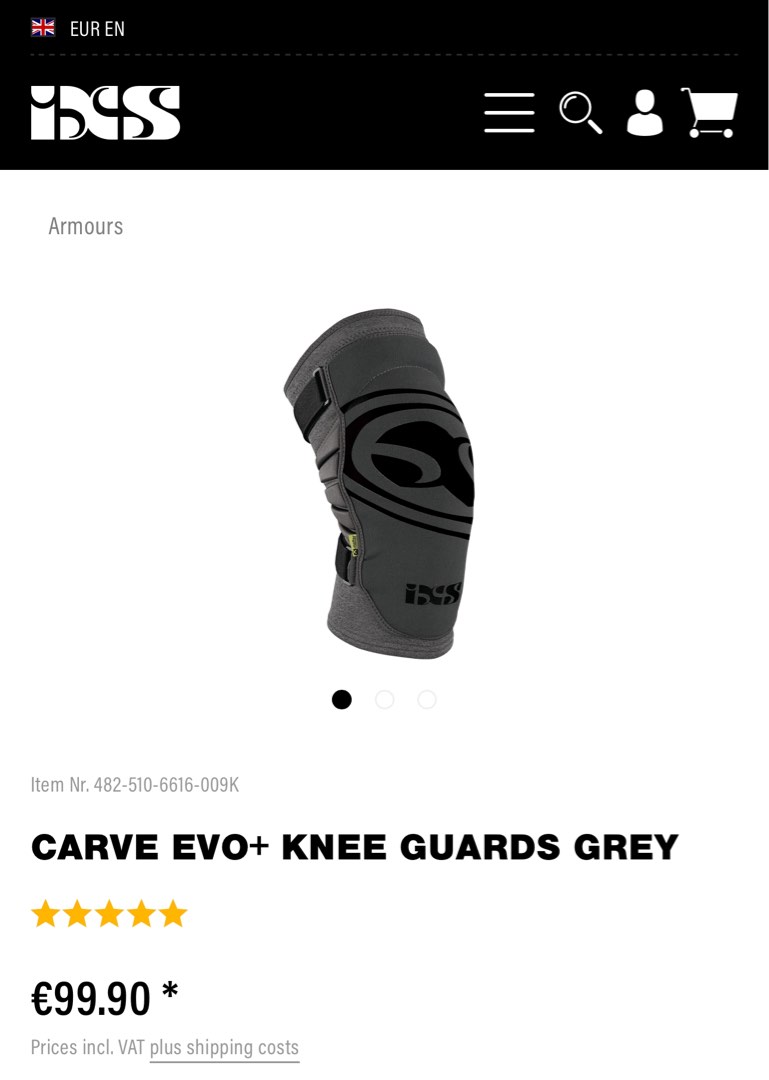 IXS Carve Evo+ Knee Pads (Small), Sports Equipment, Bicycles & Parts