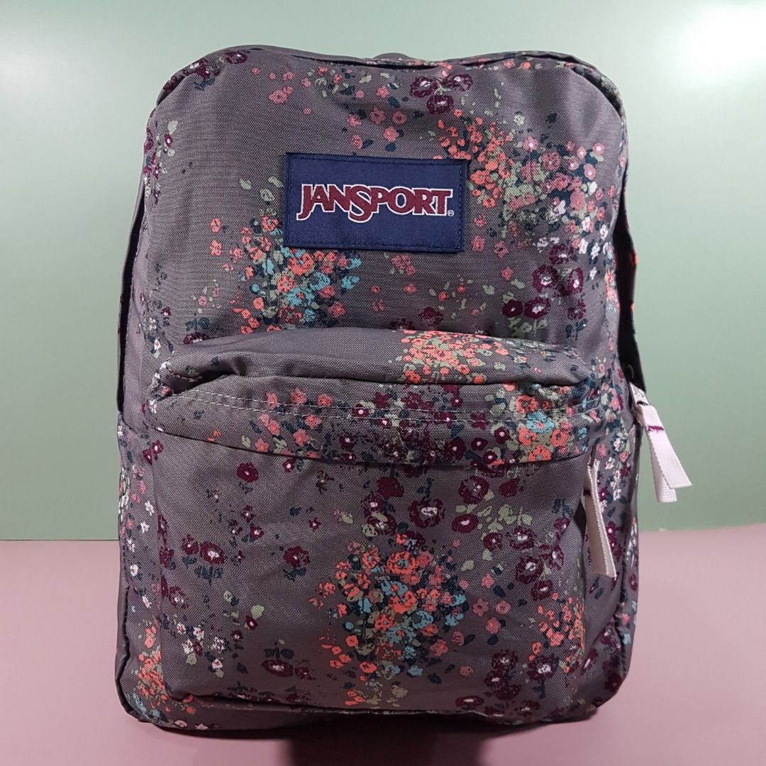 Jansport gray floral backpack hotsell