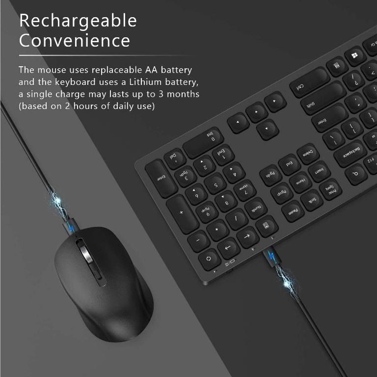 Jelly Comb IWGWJTZ01 ReChargeable Wireless Keyboard & Mouse Combo, 2