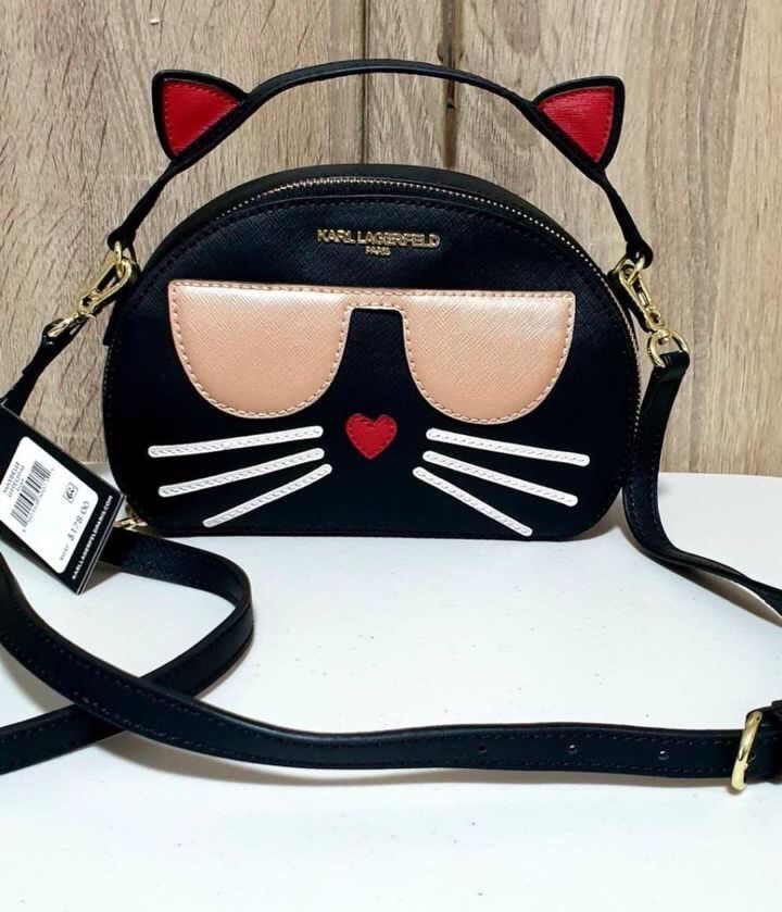 Karl Lagerfeld Cat Design Black Purse | eBay