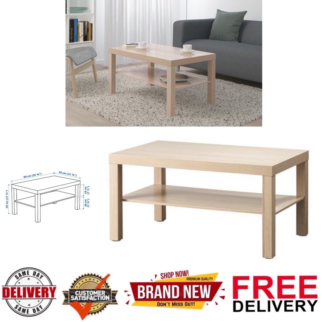 LACK Coffee table White stained oak effect 90x55 Coffee Table