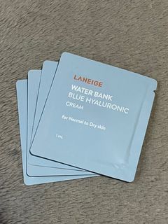 LANEIGE Water Bank Blue Hyaluronic Cream For Normal To Dry Skin 水庫補濕微質酸補濕乳霜 試用裝 四包 1ml