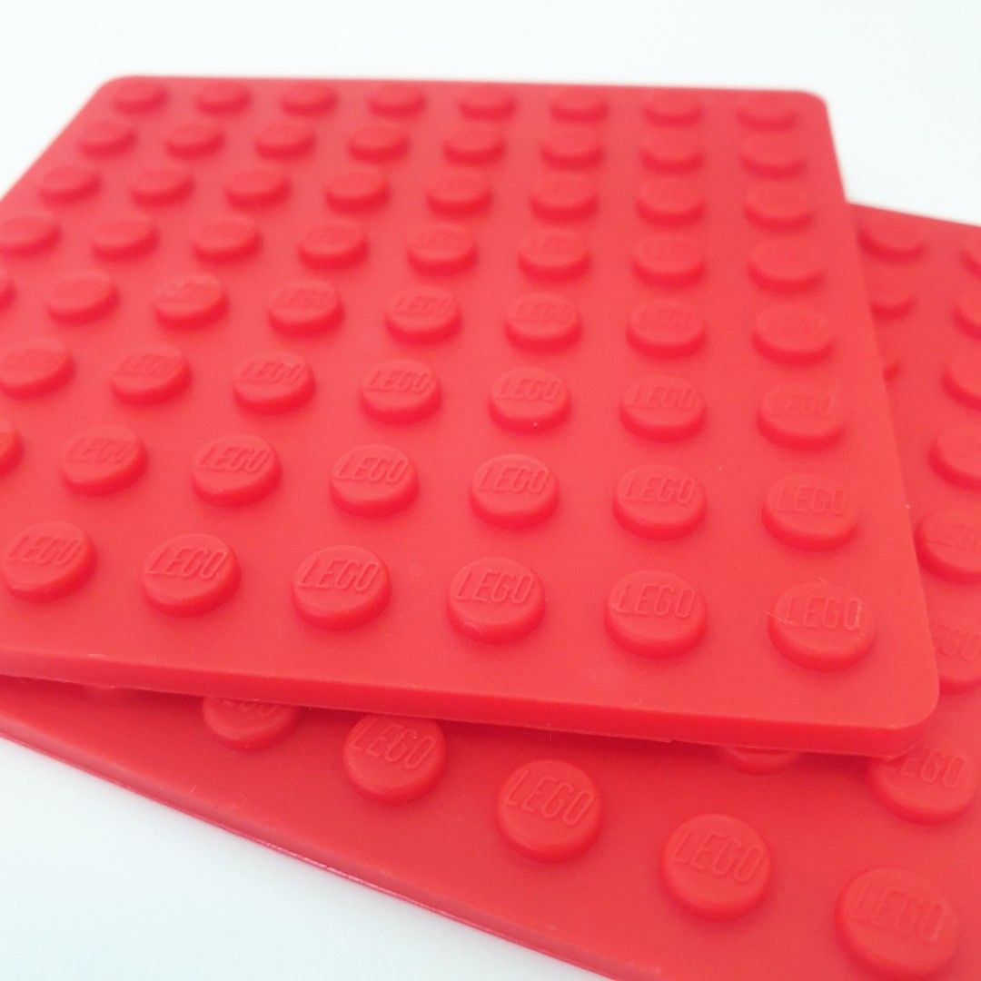 LEGO Coaster Silicone x 2 units Authentic Lego Bricks Red Non Slip