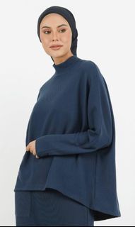 Lilit Comeback Ribbed Top in Midnight Blue
