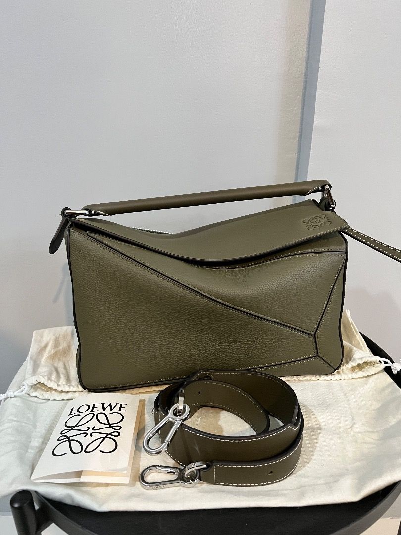 Loewe puzzle khaki green top
