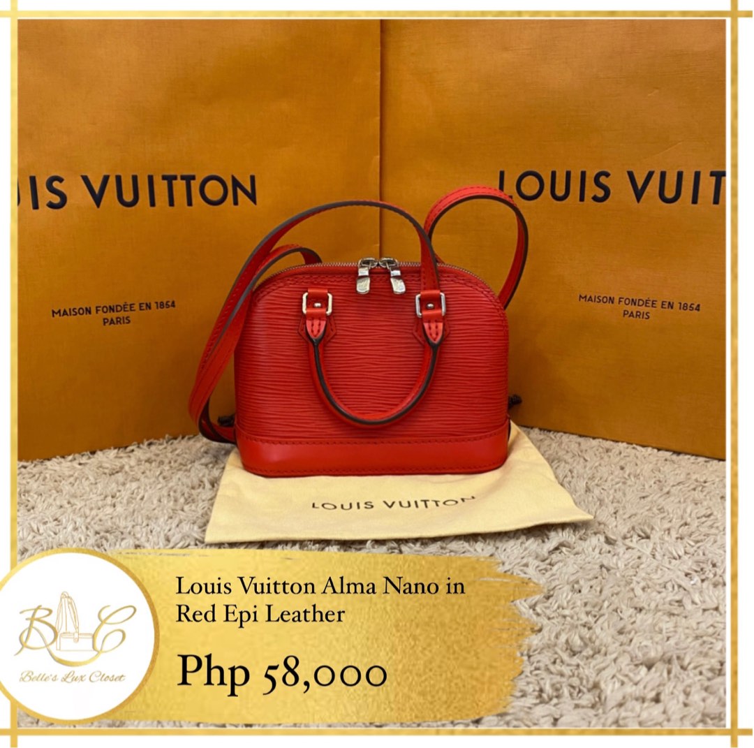 Louis Vuitton Alma Nano Noir Epi Leather Bag, Luxury, Bags & Wallets on  Carousell