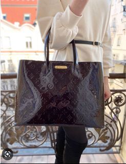 Louis Vuitton White Monogram Vernis Leather Wilshire MM Tote Bag