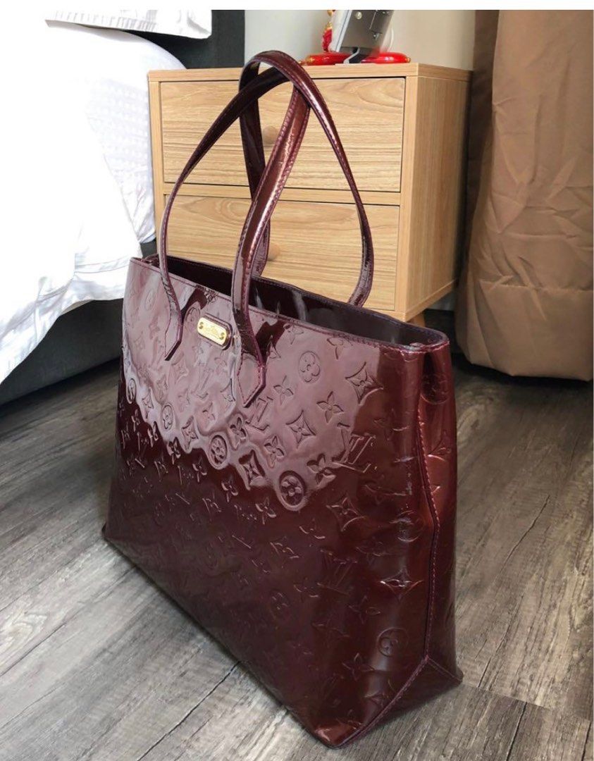 I MISS YOU VINTAGE INC. on Instagram: Louis Vuitton vernis amarante Wilshire  MM tote #lvtote . . purchase online! Find additional photos and details  including price by tapping the shopping bag in