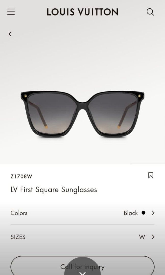 Louis Vuitton First Square Sunglasses, Women's Fashion, Watches