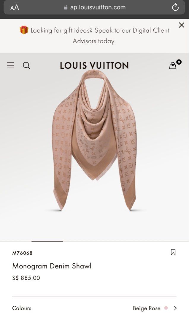 Louis Vuitton Monogram Monogram Bliss Stole, Brown, One Size