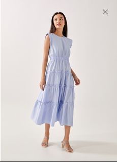 Love Bonito Relia Ruched Tiered Maxi Dress in Periwinkle Blue
