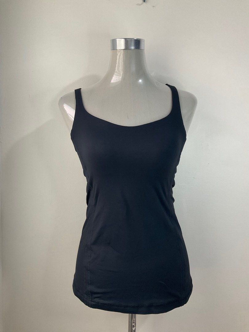 LULULEMON Criss-Cross Strap Tank Top with Built In Bra Size 6 Navy Blue