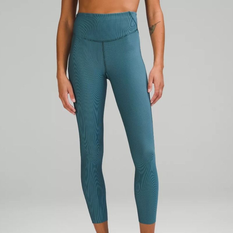 Lululemon Base Pace High-Rise Tight 25 Two-Tone Ribbed (Green