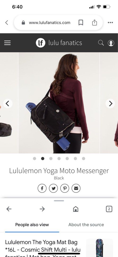 Lululemon Yoga Moto Messenger - Black - lulu fanatics