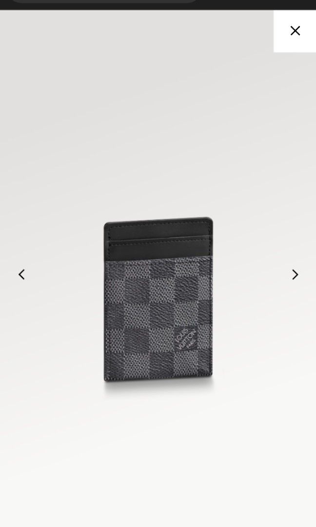 Pre-owned Louis Vuitton Damier Graphite Pince Card Holder In Black