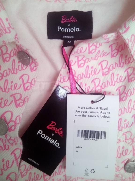 M size Pomelo X Barbie collection pink logo jacket barbie typo, Women's