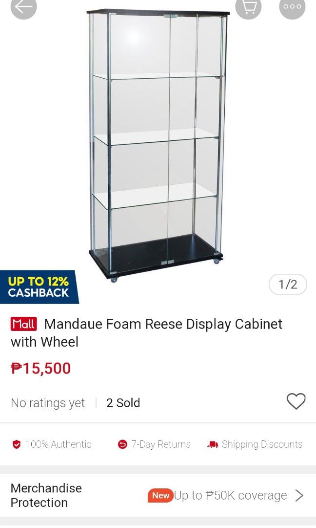 Mandaue foam sales display cabinet