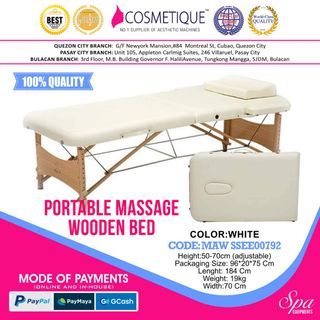 Massage Wooden Bed Color White