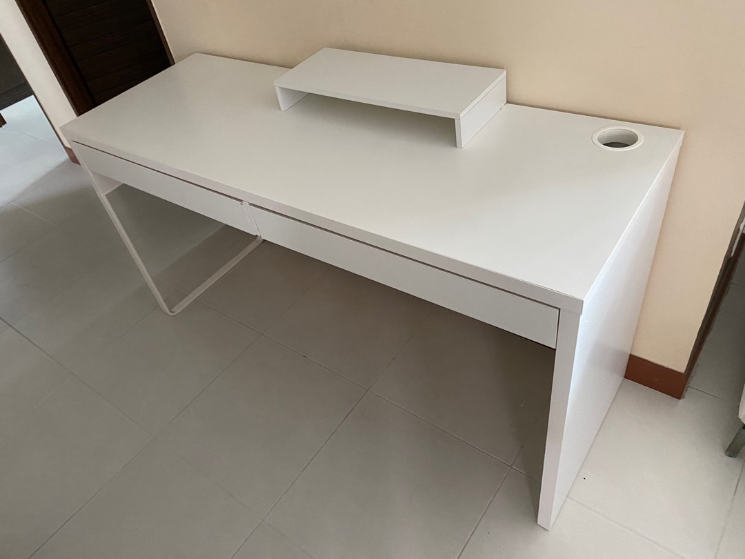 Micke Ikea desk long, Furniture & Home Living, Furniture, Tables & Sets on Carousell