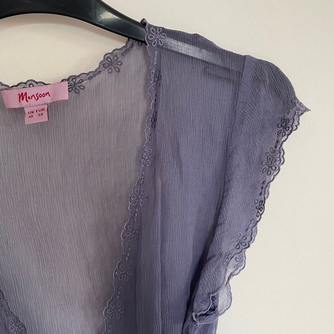 Monsoon wrap top, Women's Fashion, Tops, Blouses on Carousell