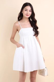Neonmello Sweeta Babydoll Romper Dress in White