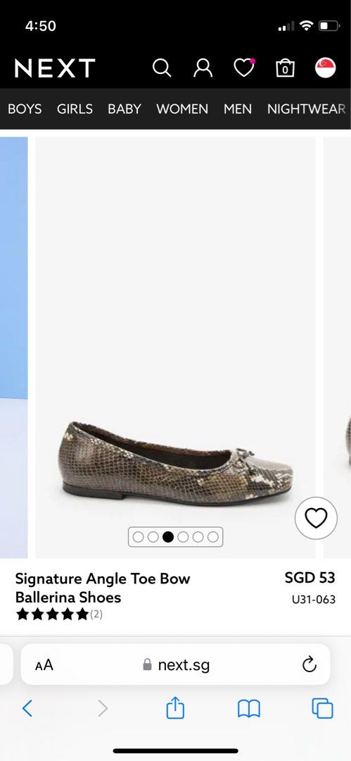Next snake print top shoes