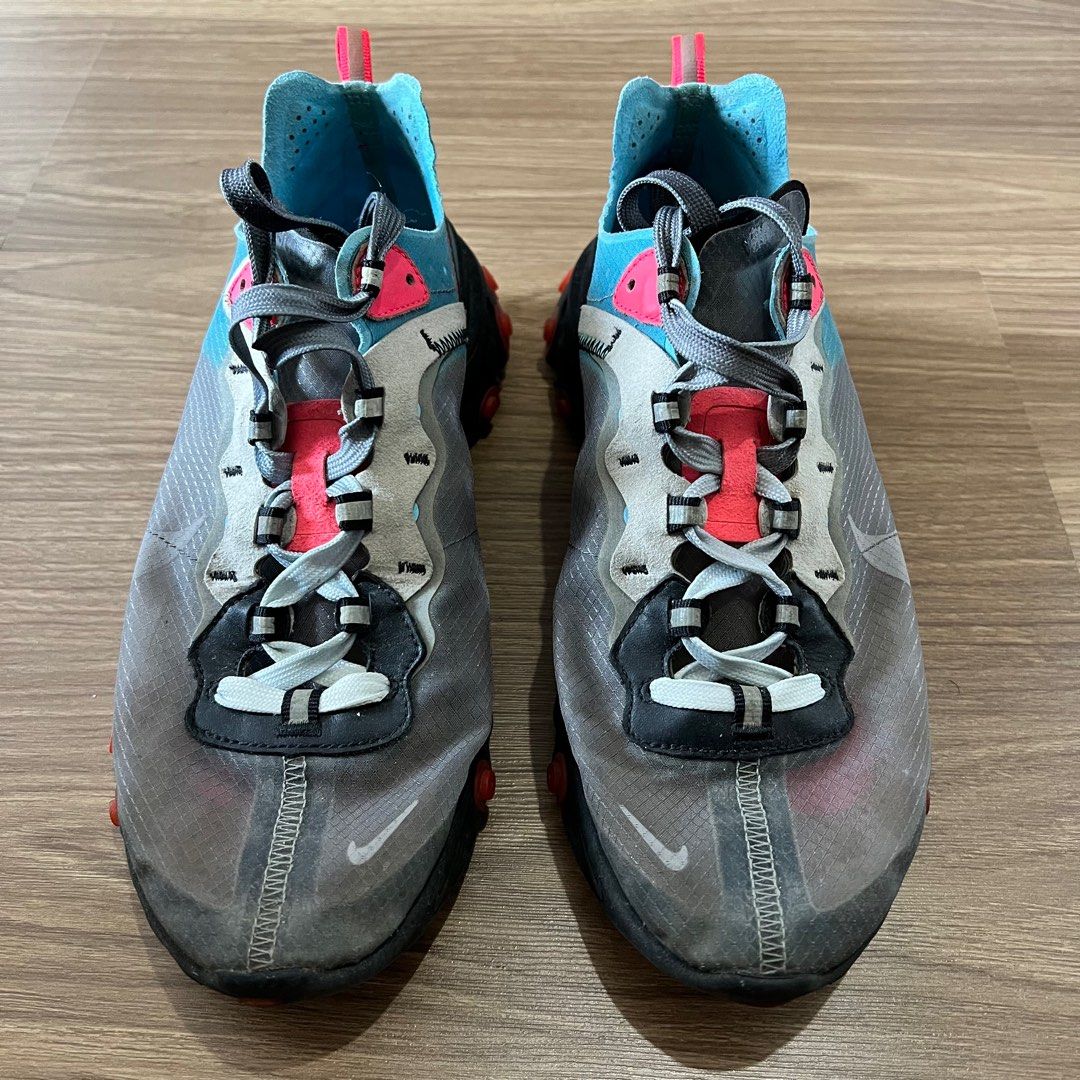 NIKE REACT ELEMENT 87 - BLUE CHILL/SOLAR RED (Category: Sneakers) located in Makati City. Submitted by happyshoppermakati (Listing ID 1221529203, Image 3). Description: RFS: decluttering NIKE REACT ELEMENT 87 Colorway: BLUE CHILL AND SOLAR RED Size: US9 (EU 42.5) Good condition Original price: ₱9,000.