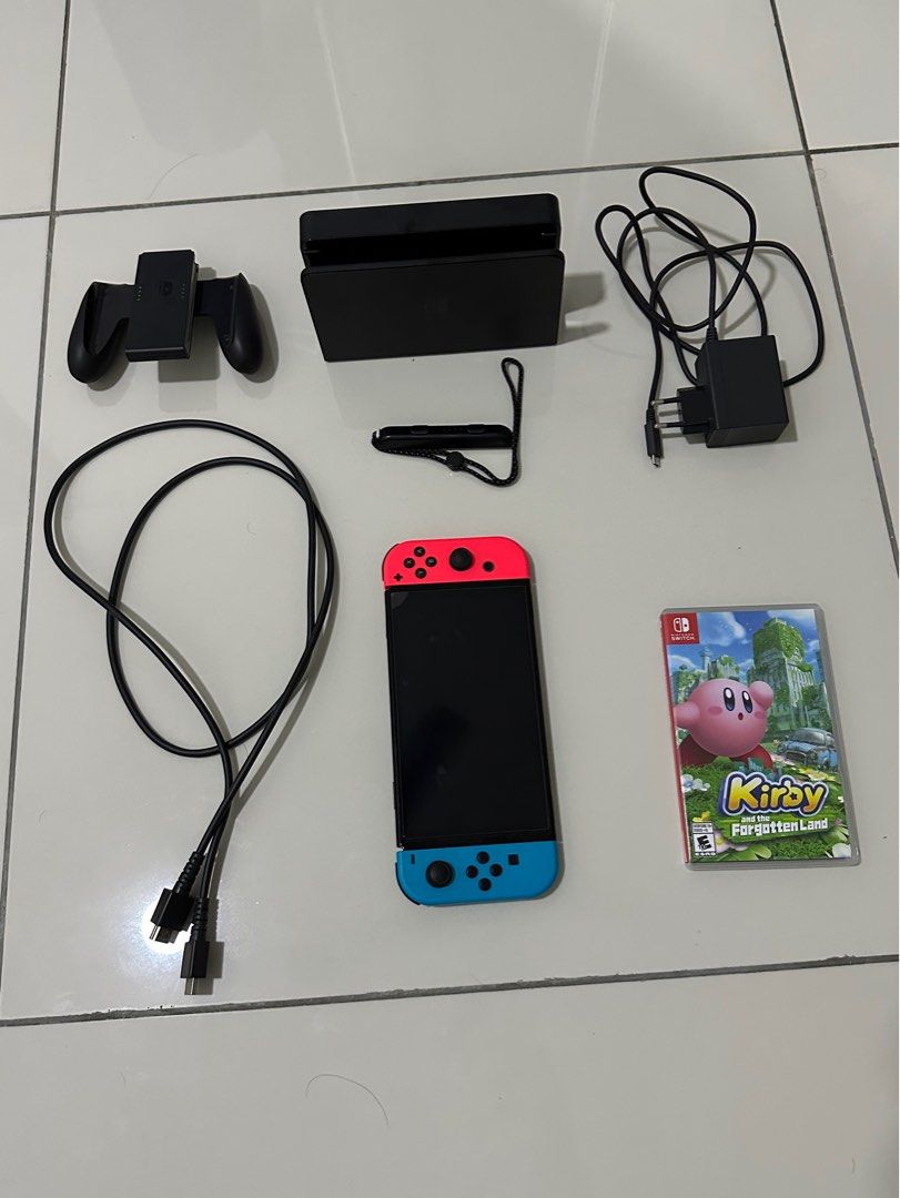 Nintendo Switch OLED + Kirby, Video Gaming, Video Game Consoles