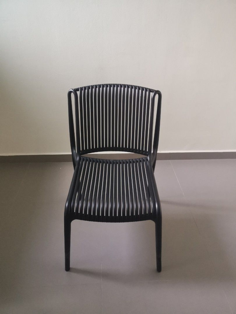 Nordic simple plastic chair black, Furniture & Home Living, Furniture
