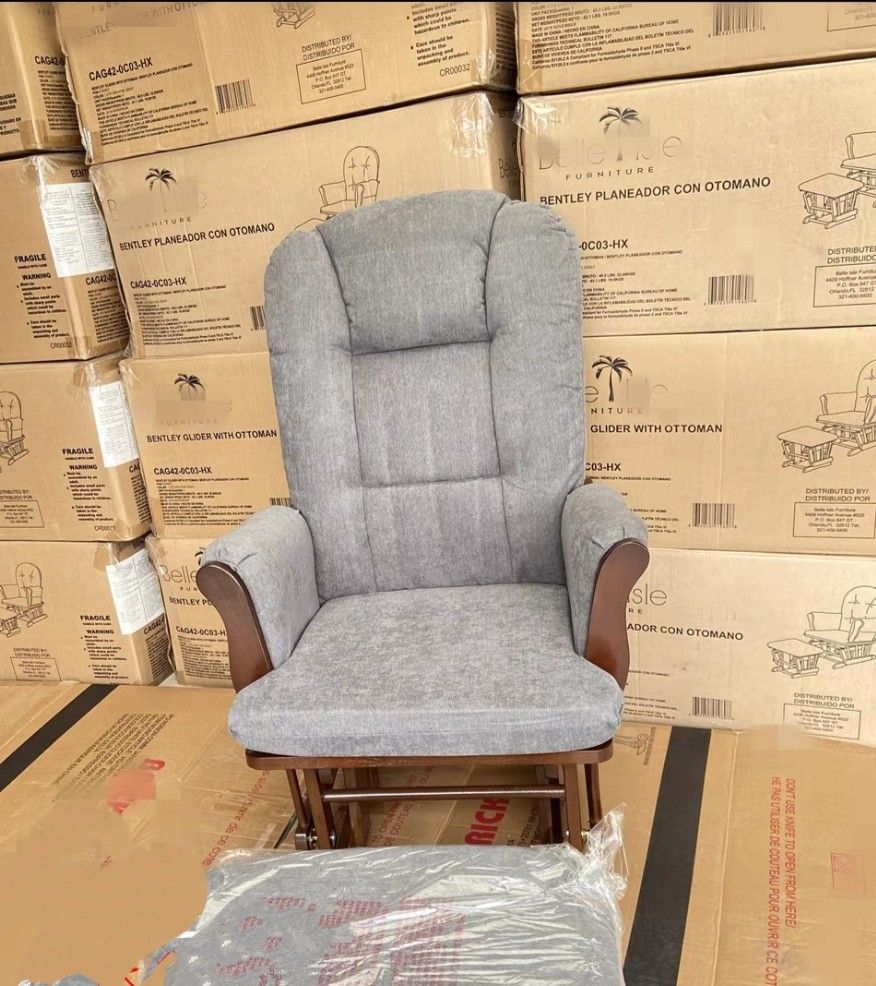 Nursing Glider Maternity Chair with Footstool 1pc in stock