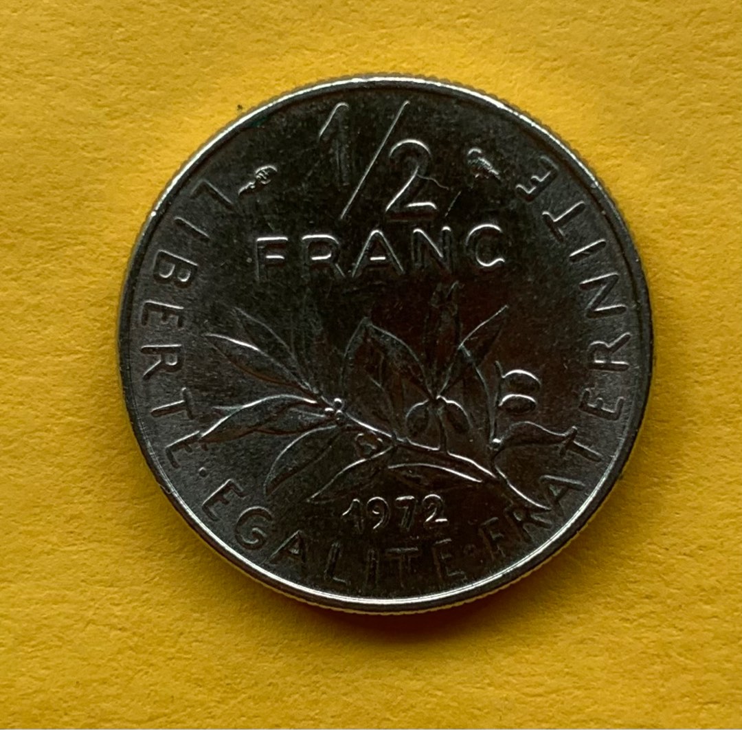 Old French Coin 1/2 Francs Coin No more in circulation Great