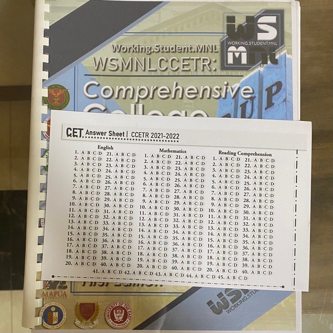 [ONHAND] College Entrance Test (CET) Reviewer UPCAT, USTET, DCAT, ACET ...