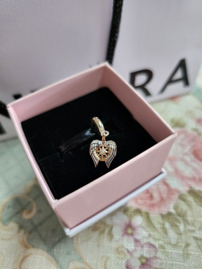 Pandora Celestial Compass Angel Wings Dangle Charm Women s