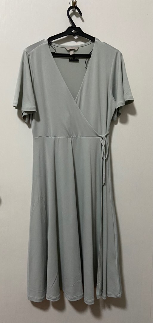 Pastel light graygreen dress, Women's Fashion, Dresses & Sets, Dresses