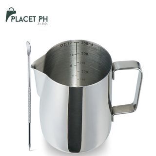 PLACET PH | 350mL & 600mL Frothing Pitcher, 10oz-20oz Stainless Steel Steaming Pitcher, Milk Jug