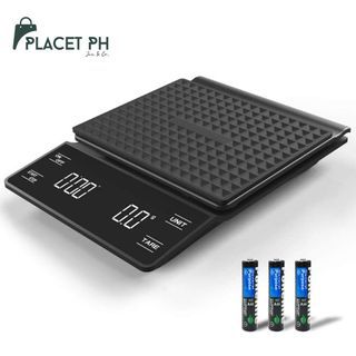 PLACET PH | Coffee Scale with Timer Digital Kitchen Scale 3kg/0.1g High Precision, Free Battery
