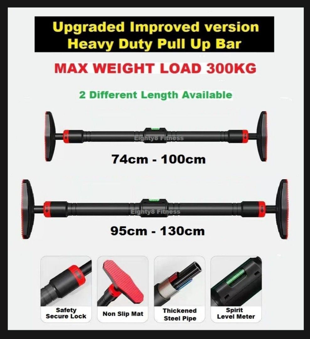 Promo Adjustable Heavy Duty Pull Up Bar 74cm