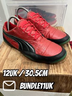 Puma D70 Red Black Leather Shoes 12UK