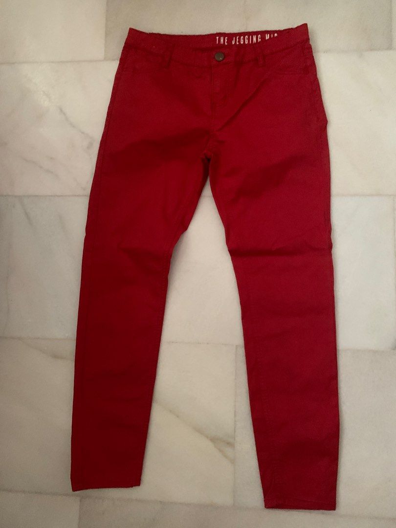 Red jeggings for girls online