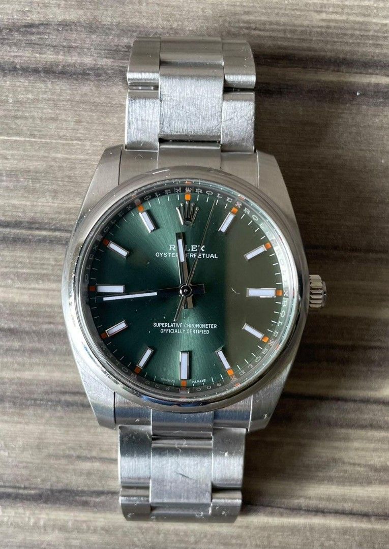 rolex oyster perpetual 34 green olive 114200